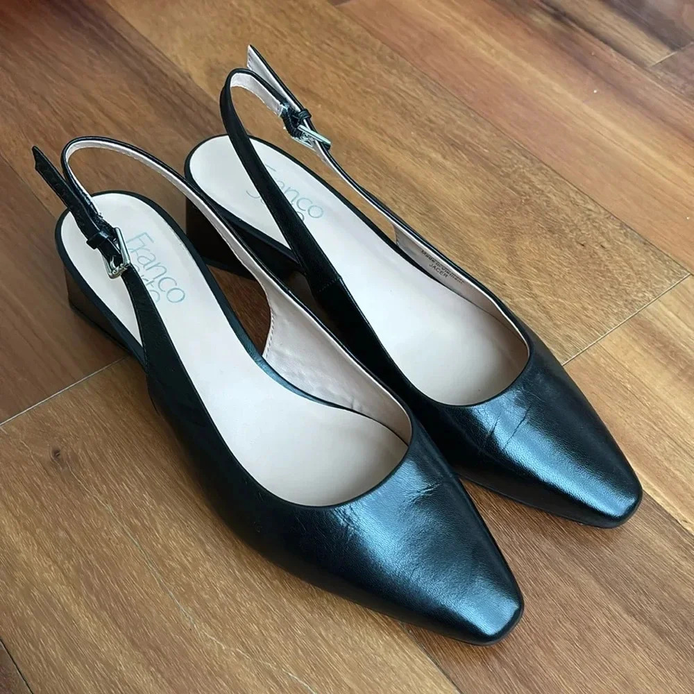Franco Sarto Black Slingback Heels